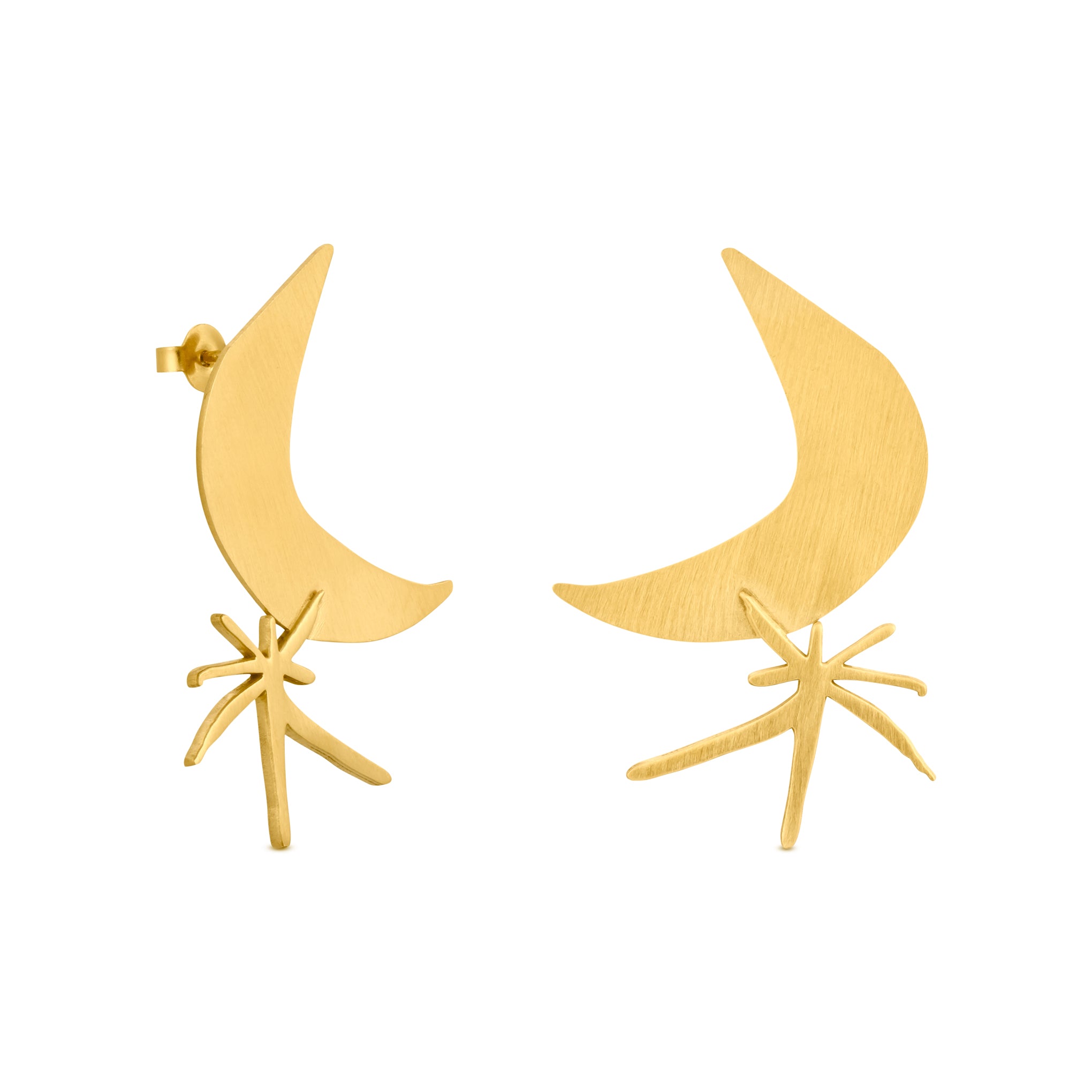 Joan Mir?? Gold-Plated Moon & Star Earrings