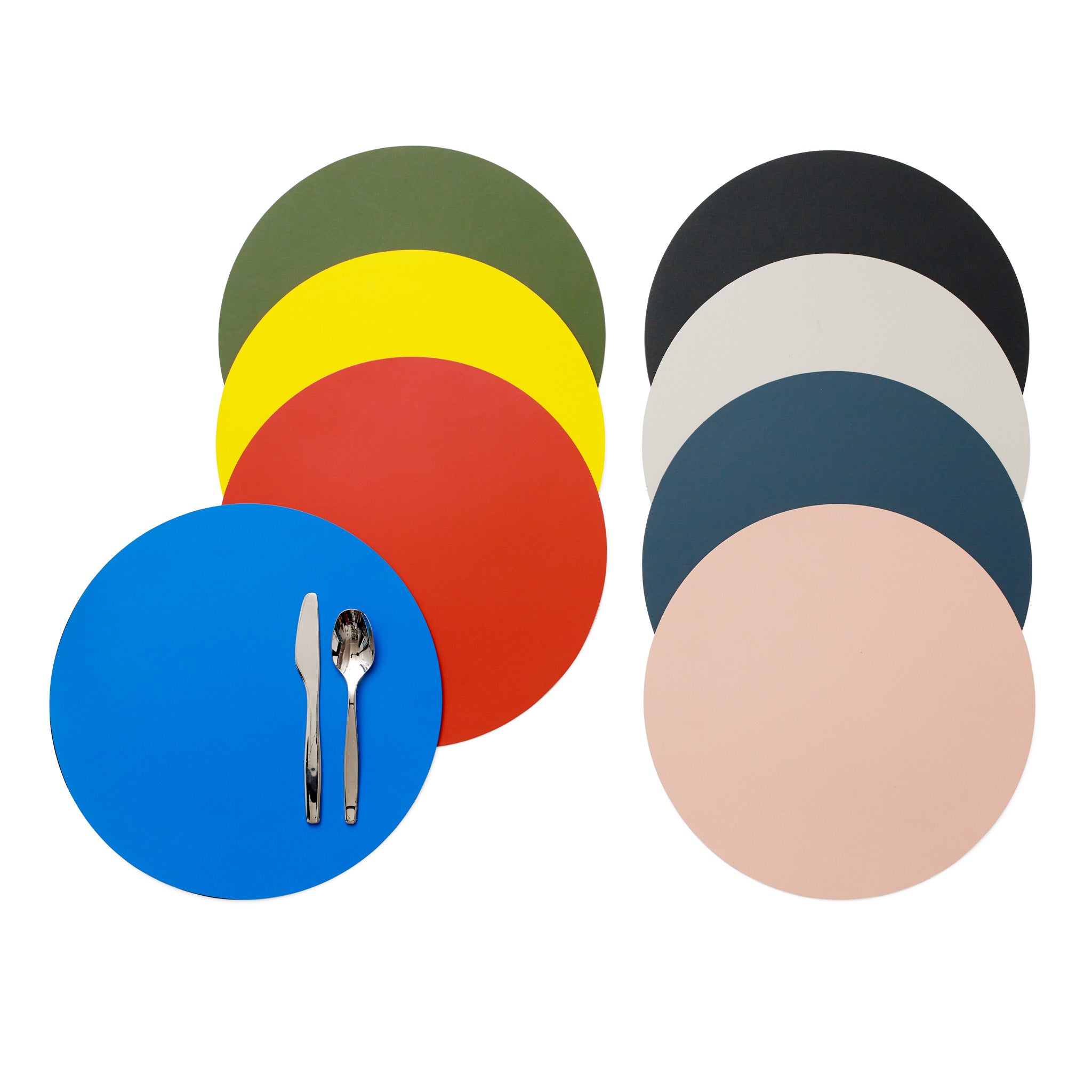 Dual-Sided Recycled Leather Placemat - Blue/ Light Pink - Image 11