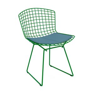 Knoll Side Chair with Cushion by Harry Bertoia - Green/ Opal