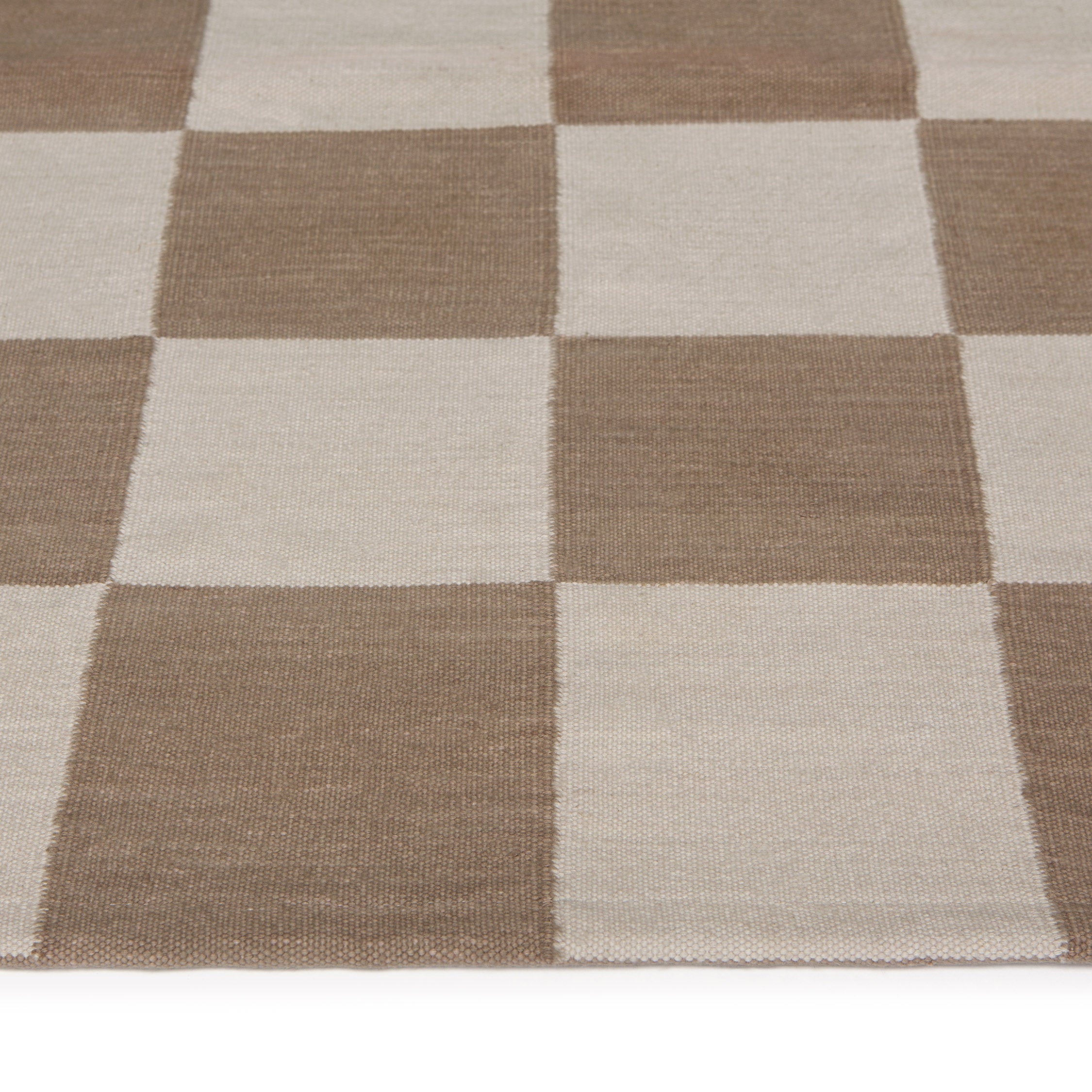 Maharam Alexander Girard Cotton Check Rug - Ecru/ Raw Umber - Image 4