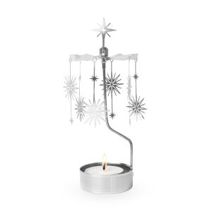 Silver Supernova Rotary Tea Light Candle Holder