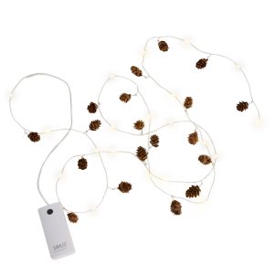 LED Holiday String Lights Set - Pinecone
