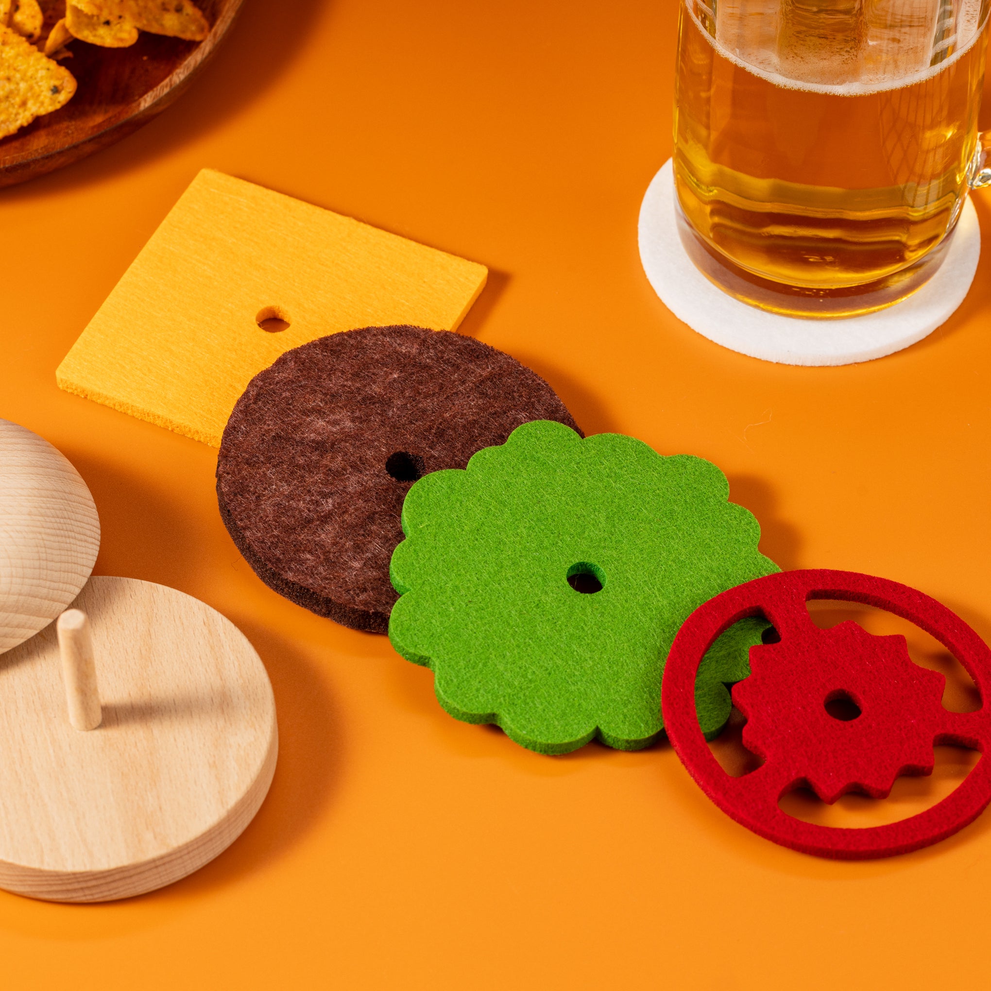 Cheeseburger Coasters - Set of 5 - Image 6