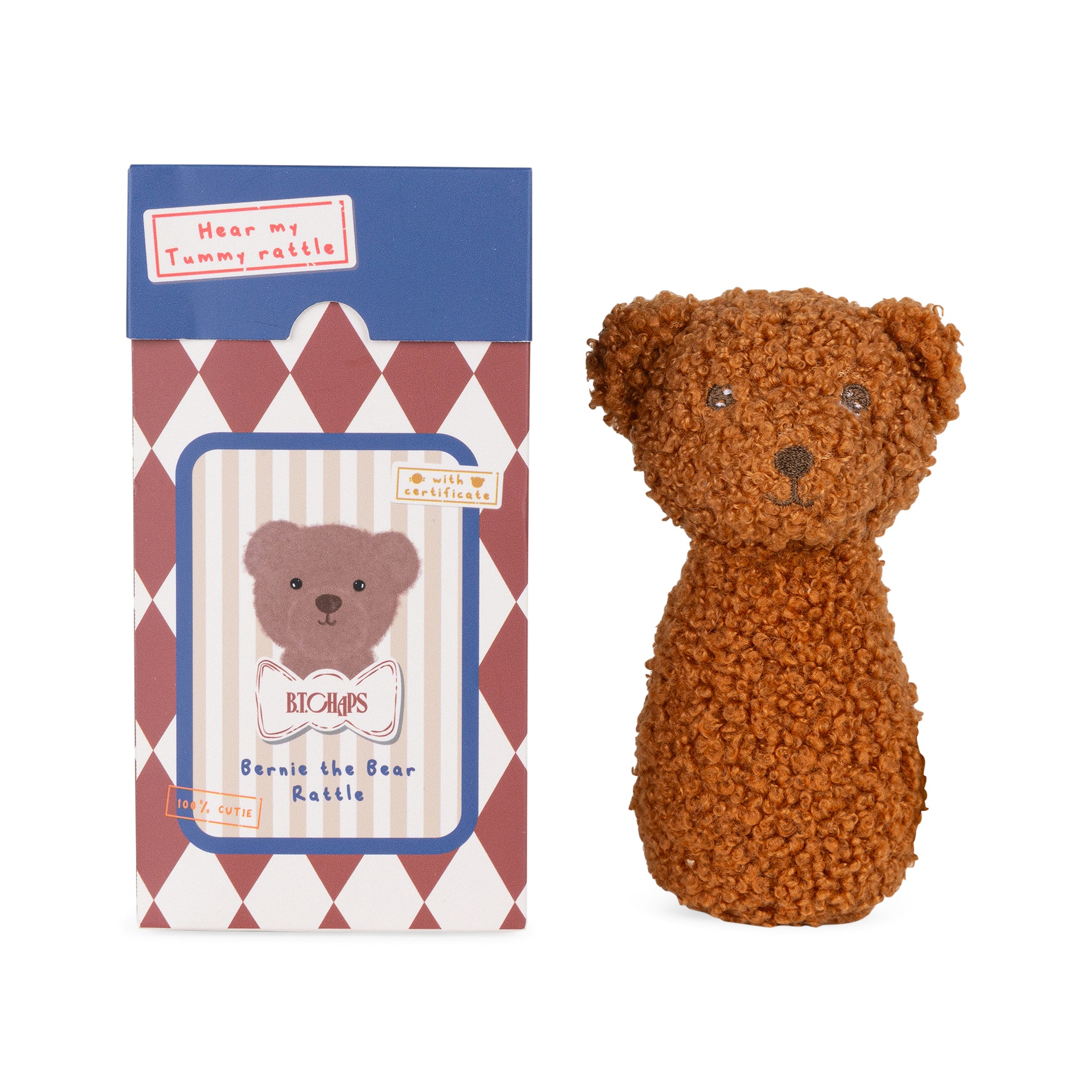 Bon Ton Chaps Plush Baby Rattle Toy - Bernie the Bear - Image 2