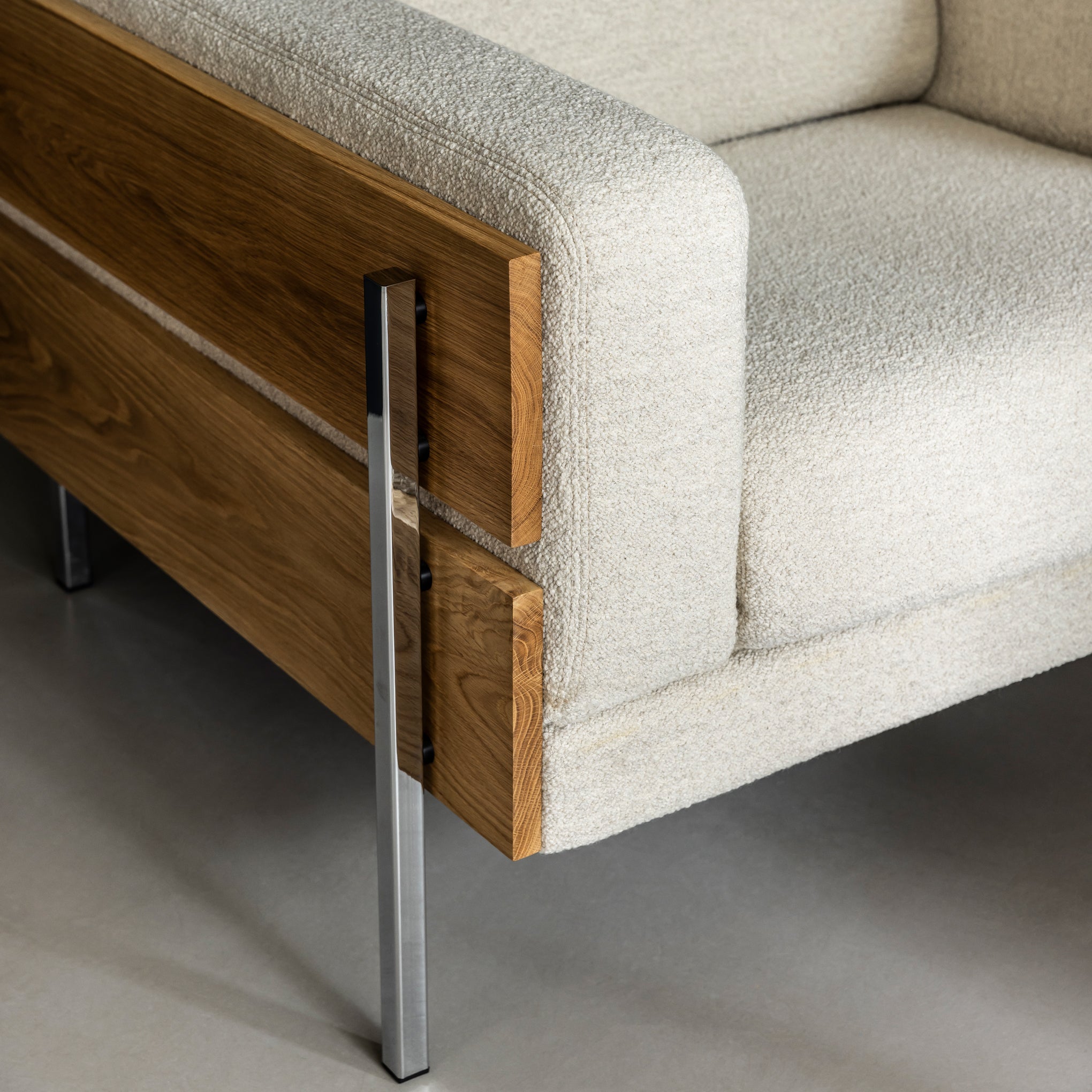 Forum Armchair - Oak/ Chalk Boucle - Image 3