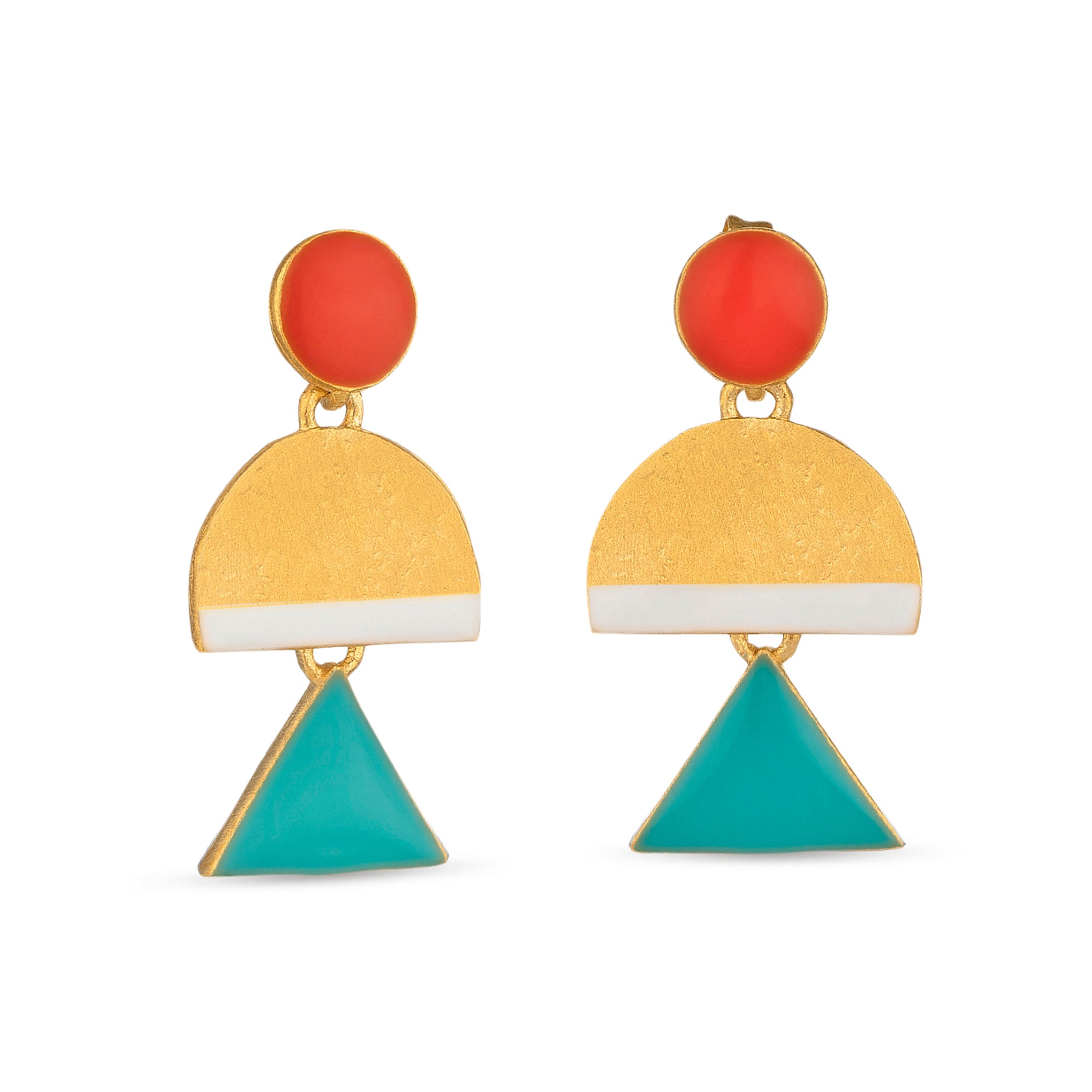 Somni Gold-Plated Point & Triangle Drop Earrings - Image 3