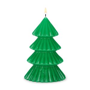 Lacquered Winter Tree Candle - Green