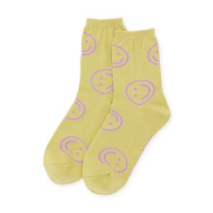 Baggu Crew Socks - Straw Happy