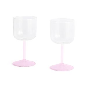 HAY Tint Wine Glasses - Set of 2 - Clear/ Jade Light Pink/ Light Pink