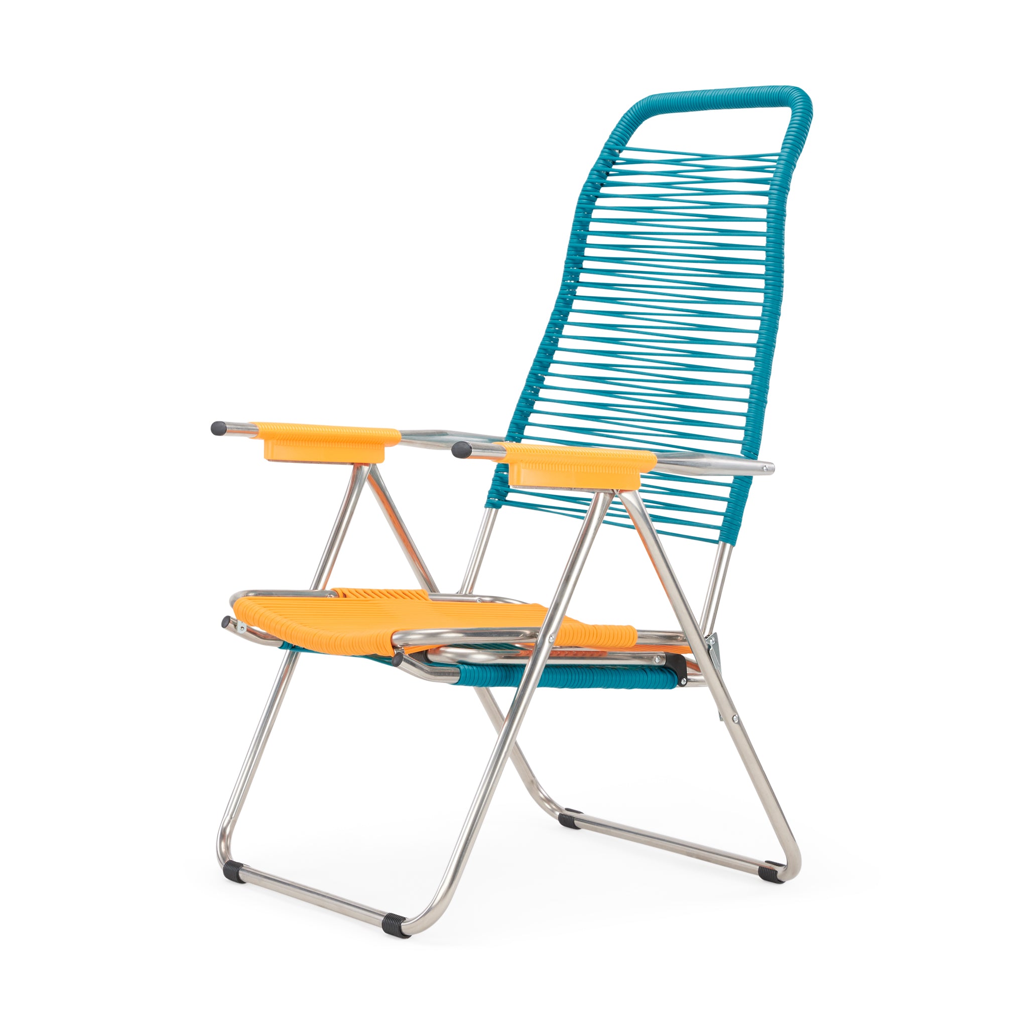 Spaghetti Outdoor Lounge Chair - Teal/ Yellow - Image 5
