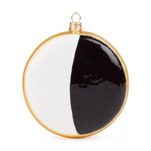 NYC Glass Holiday Ornament - Black and White Cookie