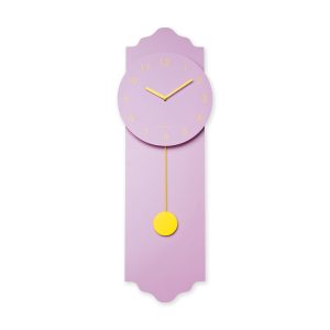 Modern Pendulum Wall Clock - Pink/ Yellow